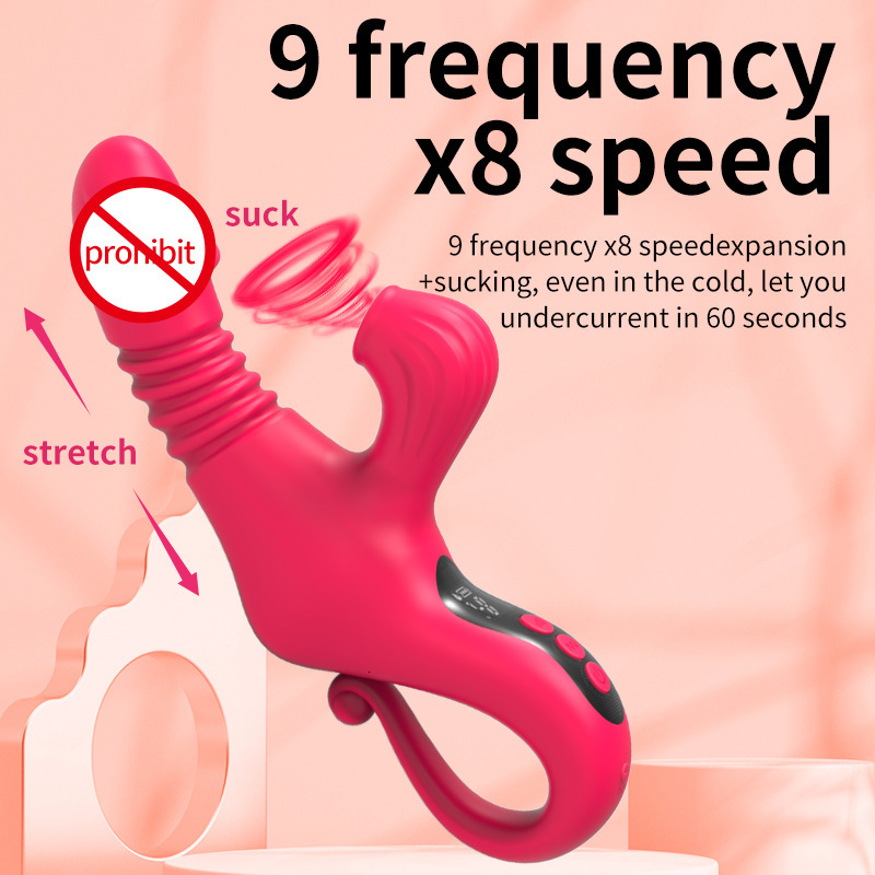 Adult Sex Toys Heating Telescopic Wand Display Screen Vibrator Female Masturbation Sucking Massager