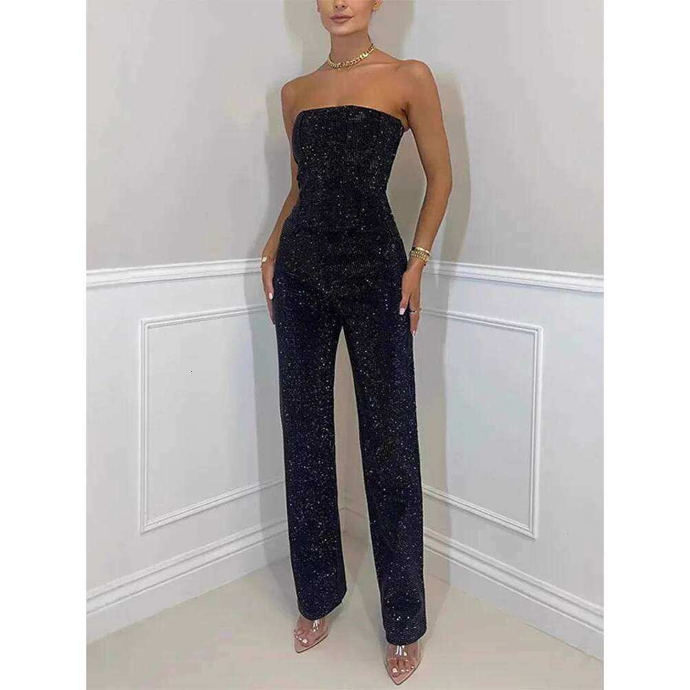 Dia Vest Jeans Set For Women Sleveless Tube Tops High Waist Pocket Denim Pants Suit Female 2025 Spring Summer Lady Bodysuit