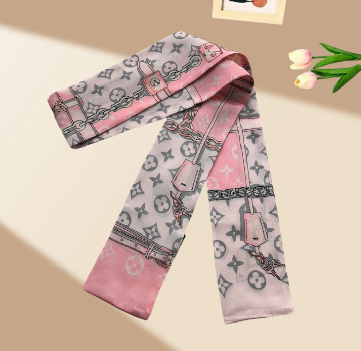 Luxury Brand Ribbon with Printed Straps Women's Small Silk Scarves Headbands Long Bags Accessories Ribbons 762e
