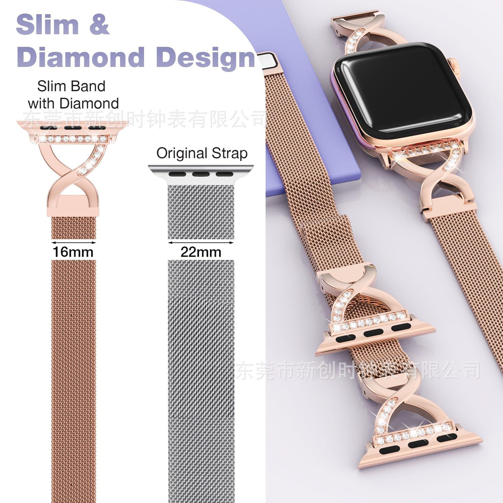Luxury Premium Summer New Design High Quality Adjustable Magnetic Watch Band for iWatch Series 1-10 and SE