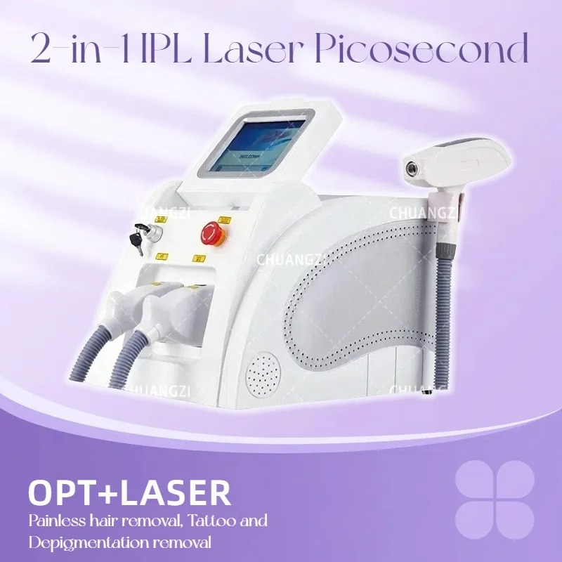 Tattoo Removal Laser Machine Portable 2 in1 OPT Skin Rejuvenation All Skin Colors Permanent Hair Professional Equipment