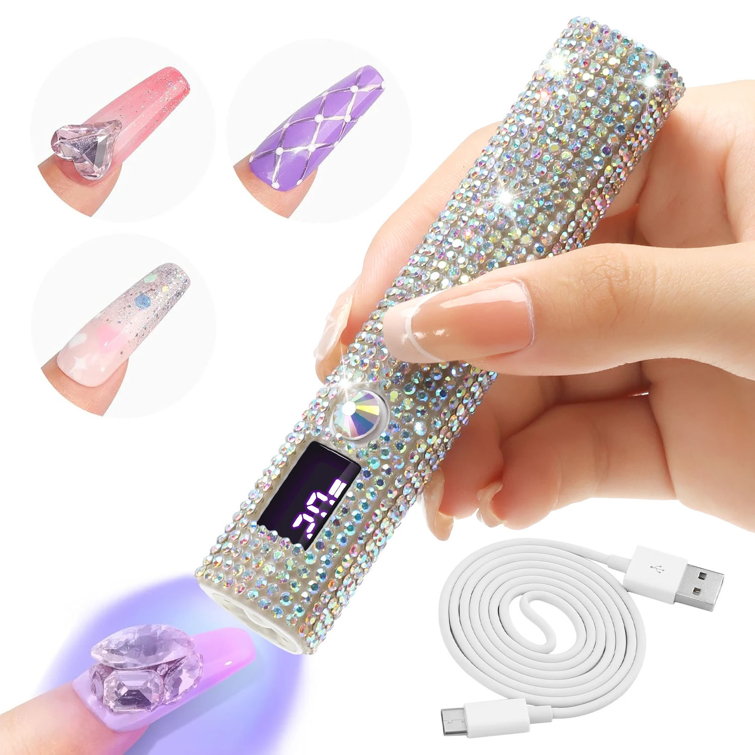 Portable Nail Dryer Lamp UV LED Nail Light For Curing All Gel Polish USB Rechargeable Quick Dry Manicure Machine Nail Art Tools 250625