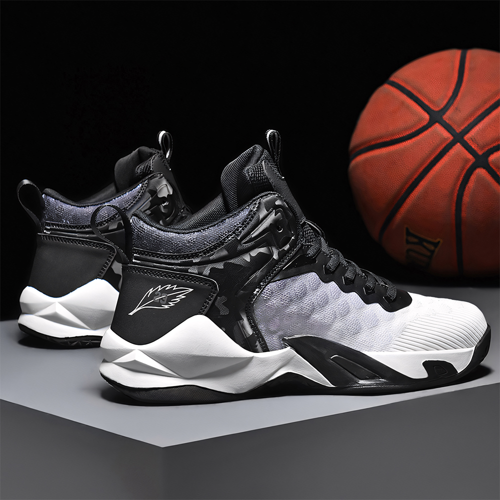 6958-Men's Basketball Shoes Fashion Sneakers Knitted Breathable Basketball Shoes Tennis Shoes Plus Size Men's Shoes Four Seasons Running Sho