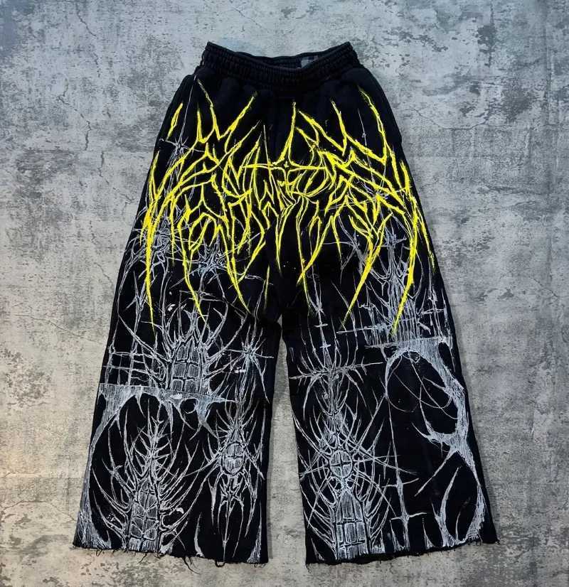 Hip-hop High Street Harajuku Retro Rock Oversized Sweatpants Men Y2k Casual Fashion Gothic Punk Loose Wide-leg Pants Women X250625