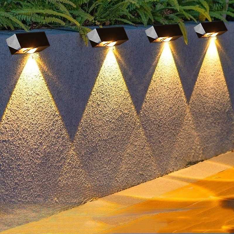1/2/4/6PCS Solar Outdoor Deck Lights for Balcony Staircase Public Lighting Porch Courtyard Exterior Wall LightsXJ250624