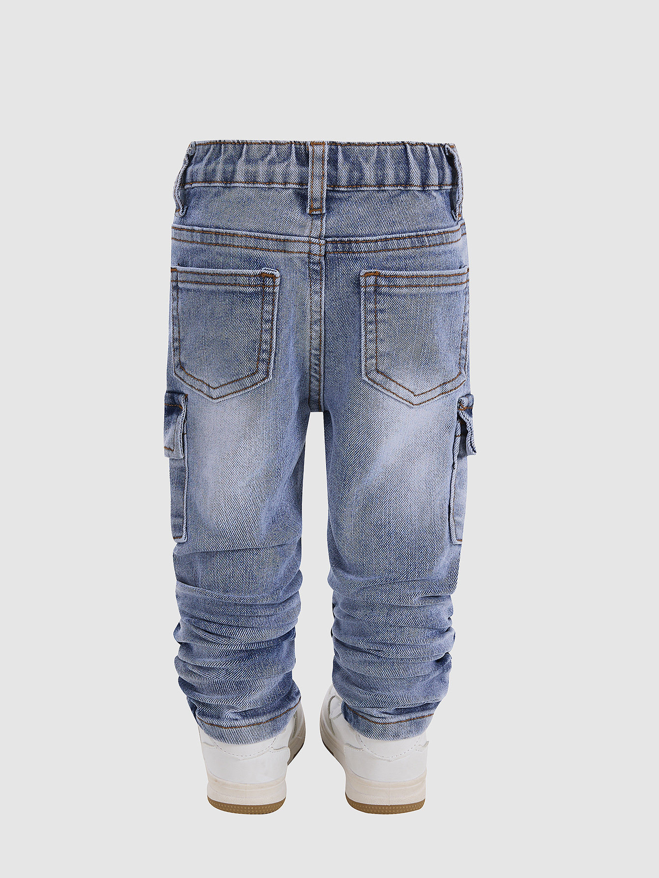 Soft Denim Fabric Children's Long Pants - Breathable Material Suitable for Infants