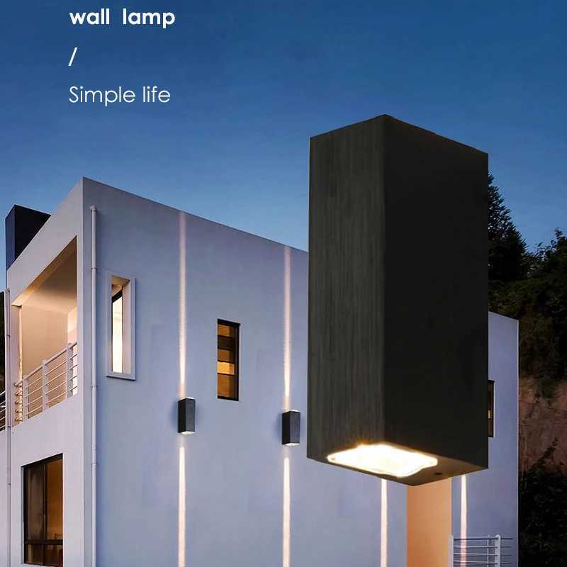 Outdoor Lighting Lens Beam Wall Lamps IP65 Waterproof Aluminum Wall Lights Corridor Garden Shopping Mall Up Down LED Porch LampXJ250624