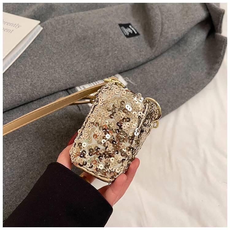 Free Shipping Designer Luxury High-end Internet Celebrity Princess Diana Bag Women's Fashion High-end Crossbody Small Bag Shiny Sequin Mini Handb