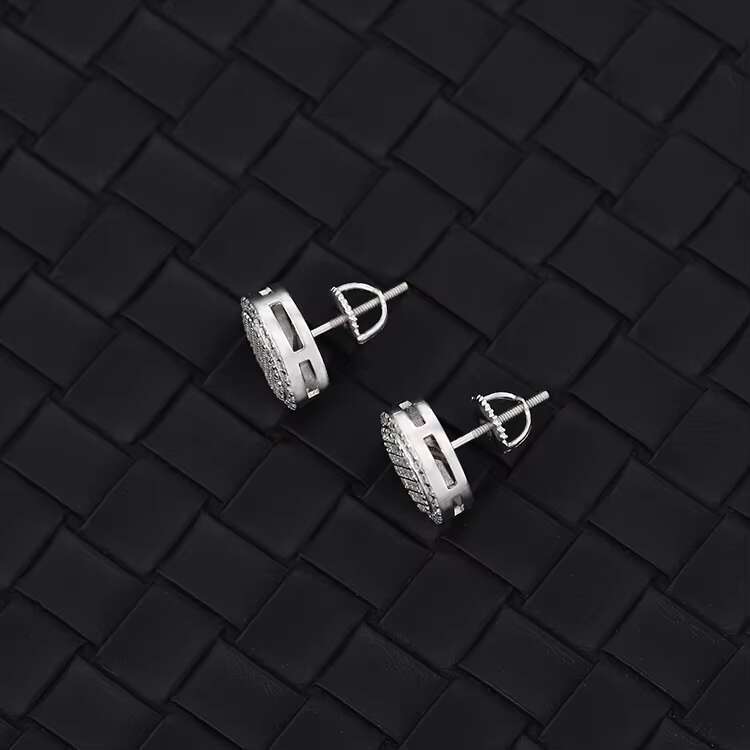 RTS Jewelry Stud Earring Shine D Color VVS Moissanite Diamond Gold Plated 925 Sterling Silver Stud Earring