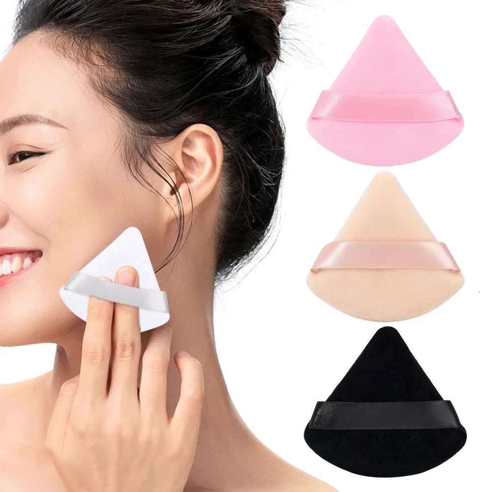 1-20pcs Short Plush Triangle Makeup Puffs Triangle Velvet Washable Powder Puff Cosmetics Eye Beauty Makeup Tool Reusable Sponge 250625