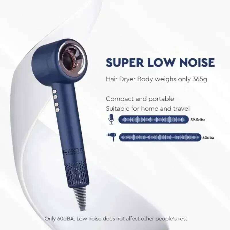 220V Professional Leafless High Speed Hair Dryer Salon Home Appliance Constant Temperature Negative Ion Quick Drying 1.8m