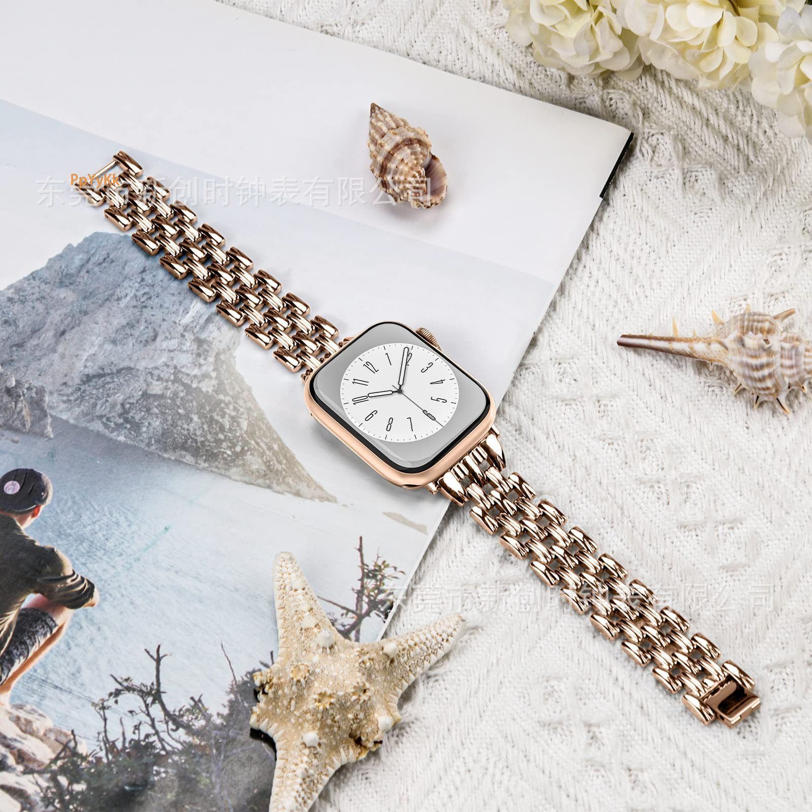 Luxury Premium Fashion Designer Metal Rhinestone Women's Watch Band for Apple Watch Series 1-10