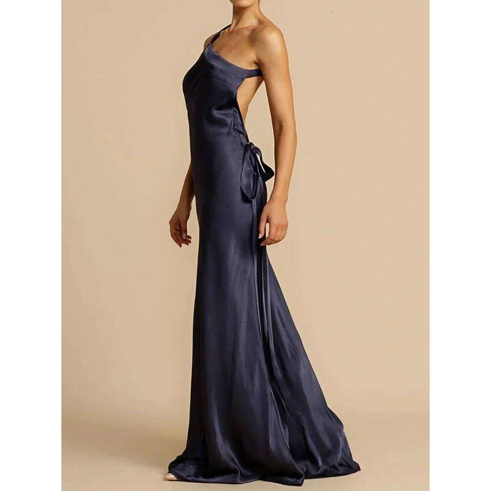 Chic Diagonal Collar Women Casual Elegant Ladies Sleeveless Party Dress Female Sexy Hollow Out Solid Dresses 2024 Vestido