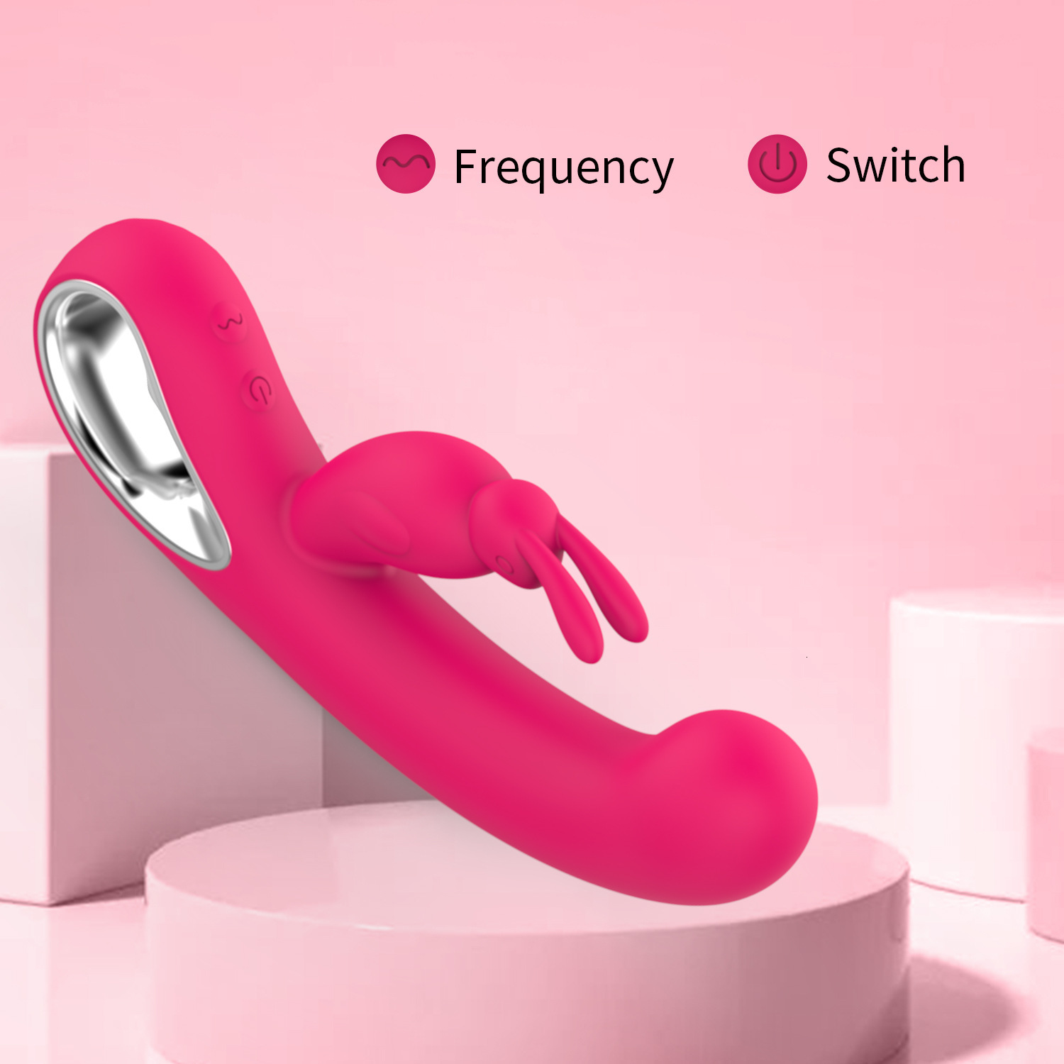 Adult Sex Toys Silicone Rabbit Vibrator for Women Dual-Headed Vibrating Massager