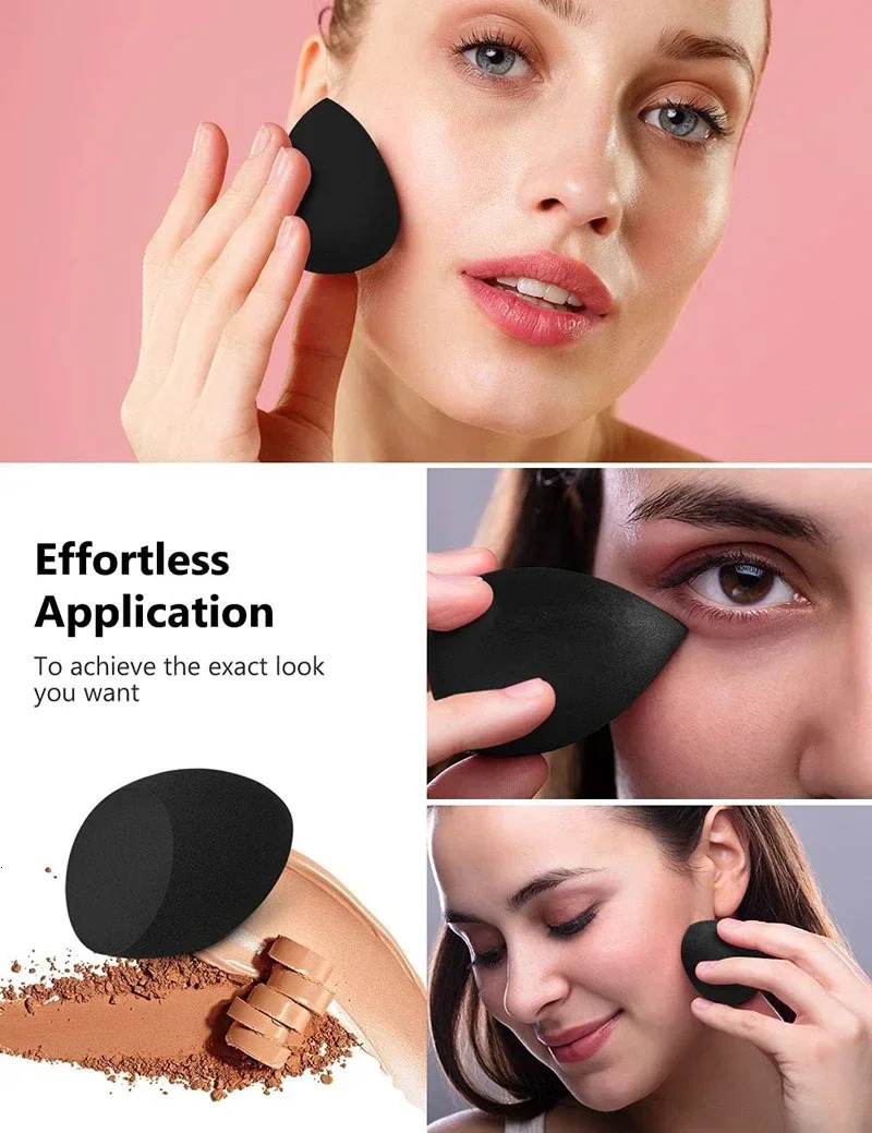 10 Pcs Black Makeup Sponges Tools Applicator Super Soft Sponge Powder Blender Smooth Foundation Contour Blending Cosmetic Puff 250625