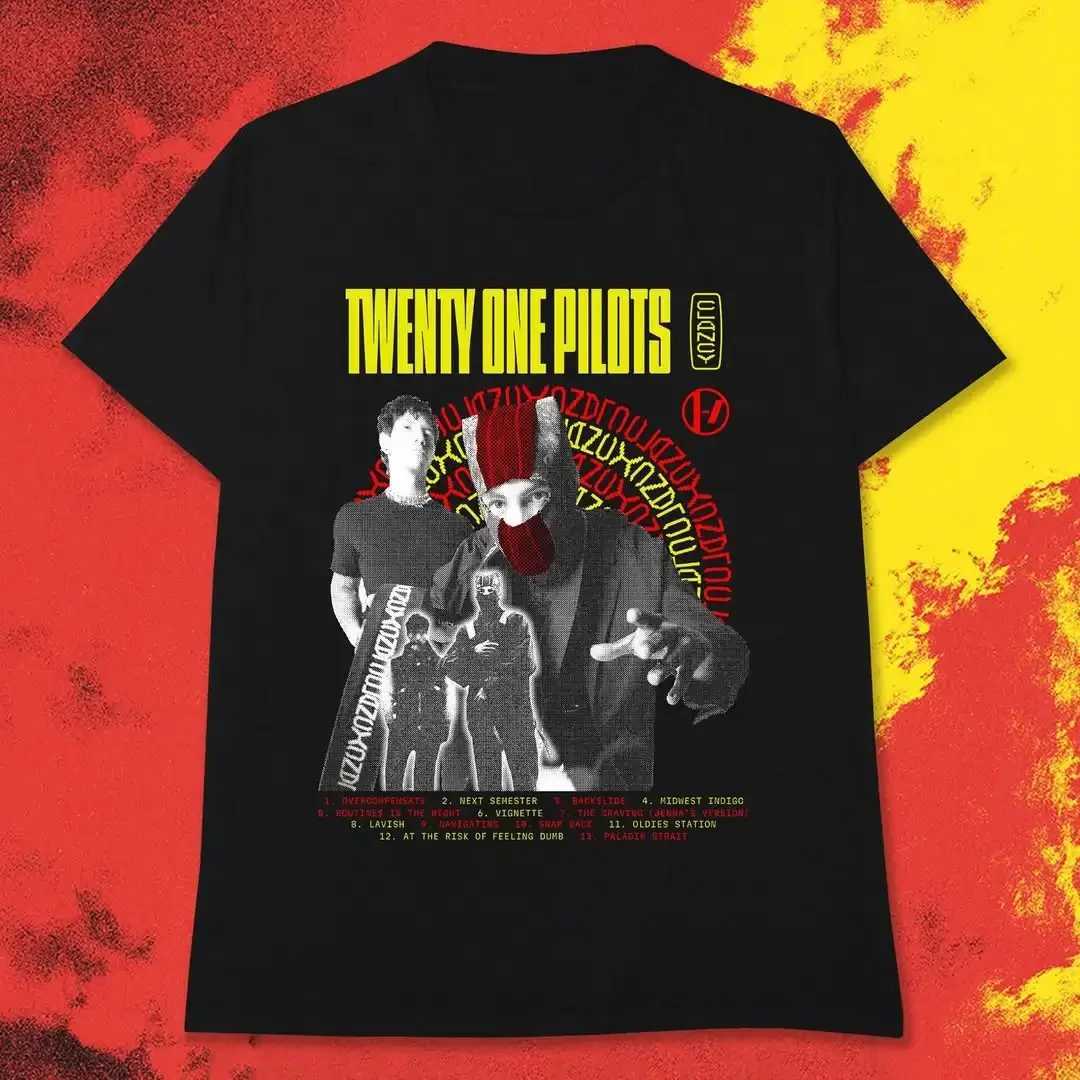 Twenty One Pilots Band Graphics Print Mens T-shirt Short Sleeve Oversized Y2k Top Hip Hop Punk Street Unisex Tee Mens Clothing XJ250625