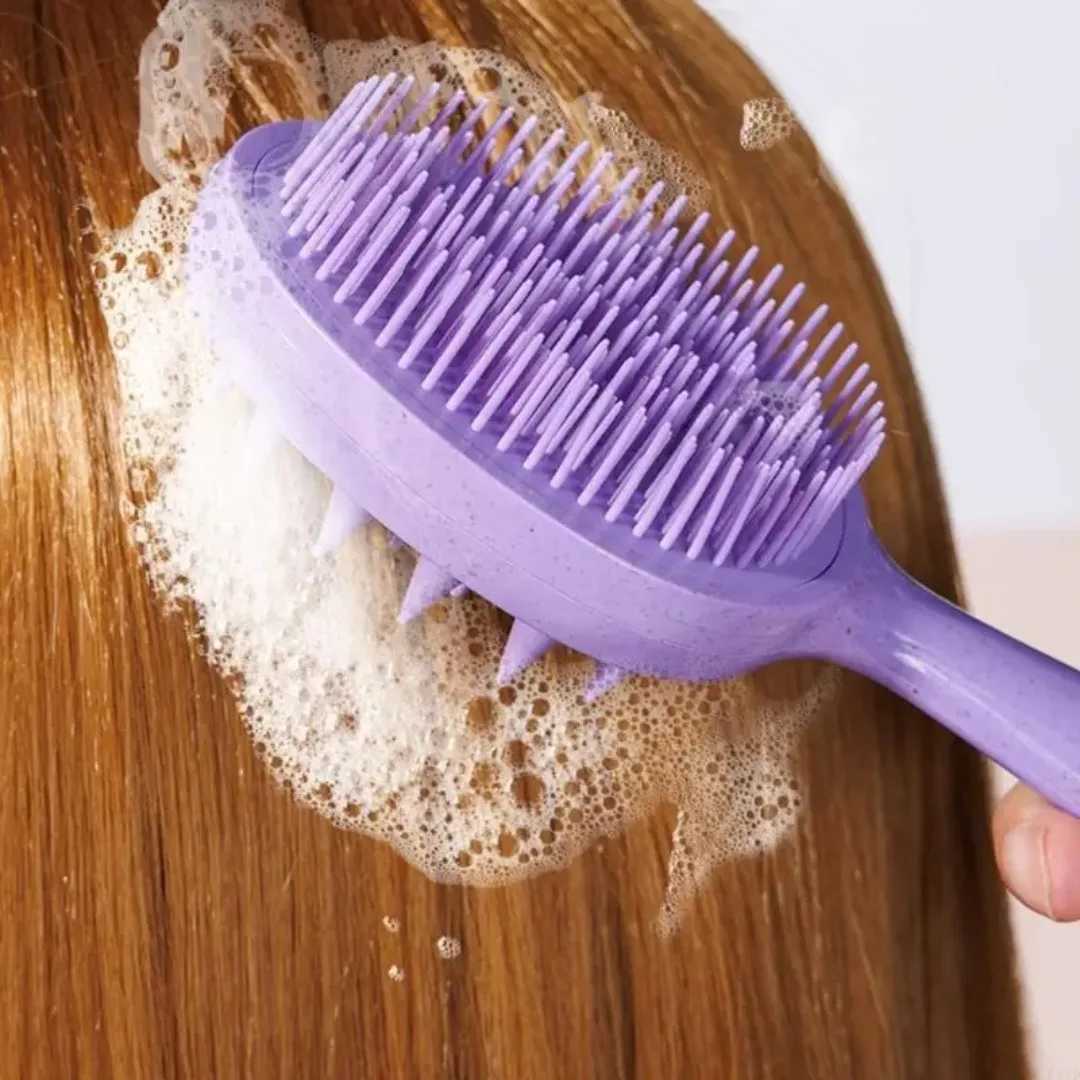 2 in 1 Silicone Shampoo Brush Head Scalp Massage Comb Double Side Hair Washing Comb Soft Body Bath Shower Brush Styling Tool HOT R250625