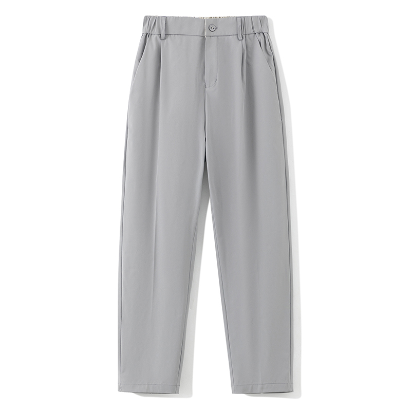 Men's casual trousers draped chino trousers 2025 summer lightweight loose straight-leg ice silk quick-drying elastic business