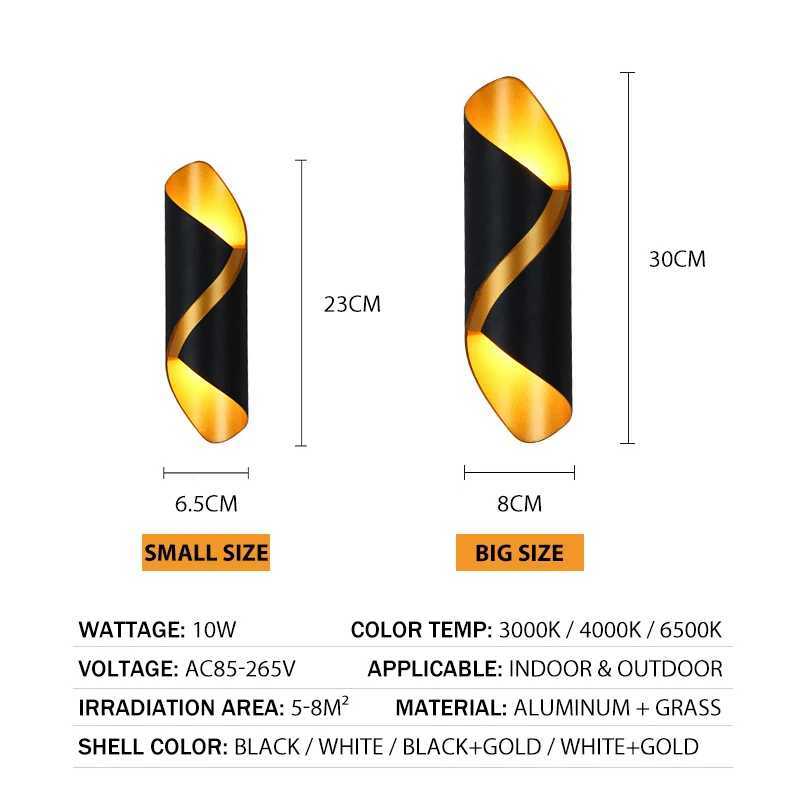 LED Wall Lamp IP65 Waterproof Outdoor Wall Lights 10W Aluminum Garden Porch Modern Indoor Nordic Sconce Lamp Decoration Lighting XJ250624