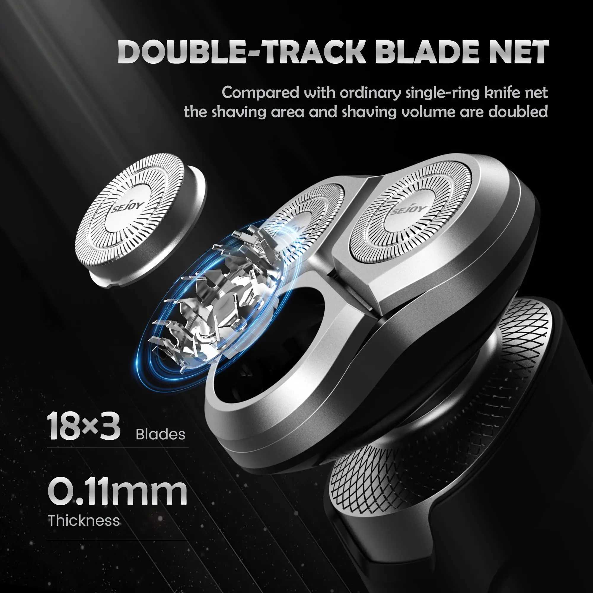 SEJOY Electric Razor for Face Shaver USB Rechargeable Wash Beard Hair Trimmer Wet Dry Shaving Machine W250625