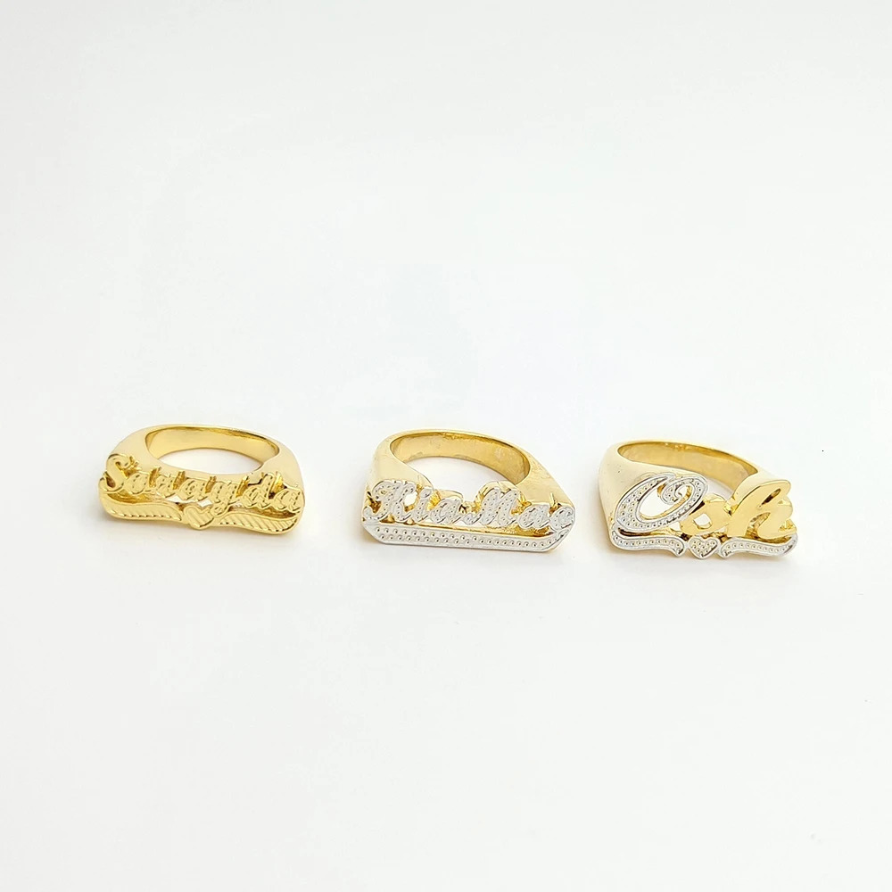 DODOAI Customized Fashion Handcrafted n Personalized Name Punk Ring ity Hip Hop Letter name Ring For Men Women Gift 250624