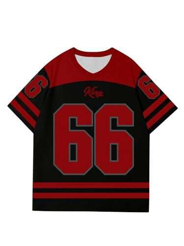 2025 Summer Men's Trendy Fashion No. 66 V-neck Short Sleeve T-shirt Jersey Men