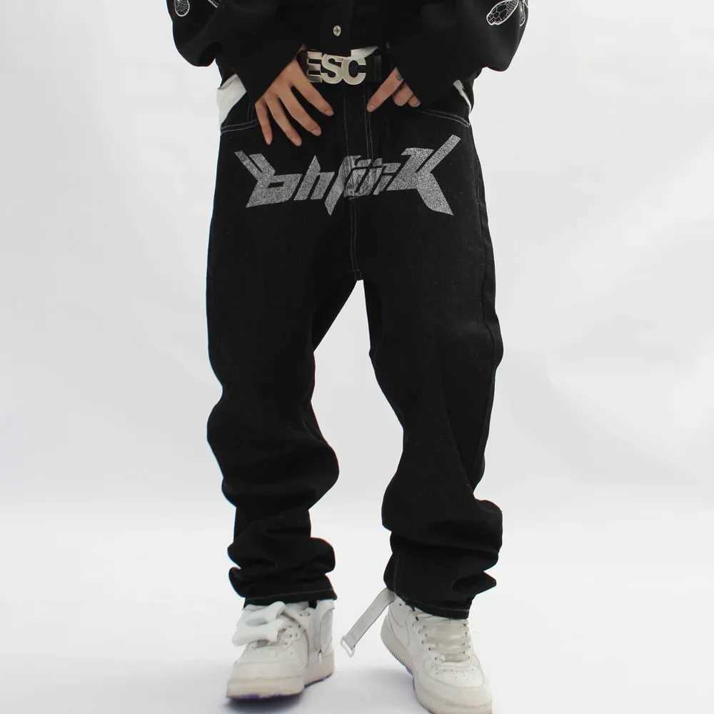 Mens Jeans High Street Loose Multi-pocket Gothic Y2k Denim Pants Hiphop Vintage Trousers Straight-leg Elasticated Embroidery Pants X250625
