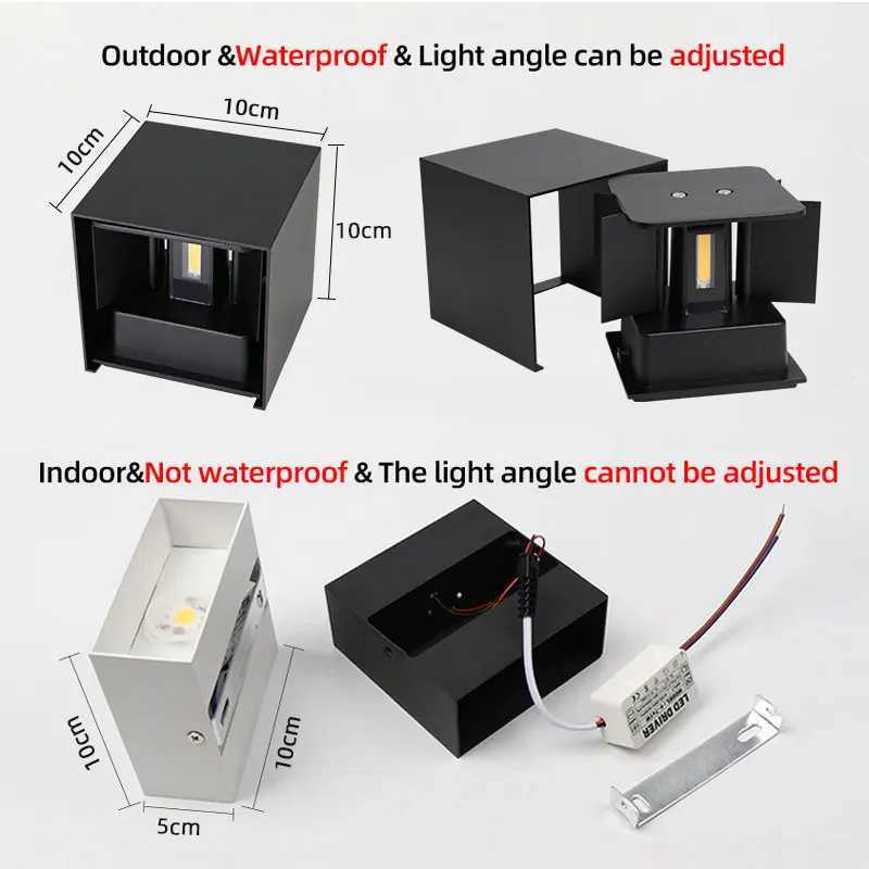 LED Outdoor Wall Light Waterproof Porch Garden Lighting 6W 12W Indoor Wall Lamp Decor Bedroom Living Room Corridor Stair Lamps XJ250624