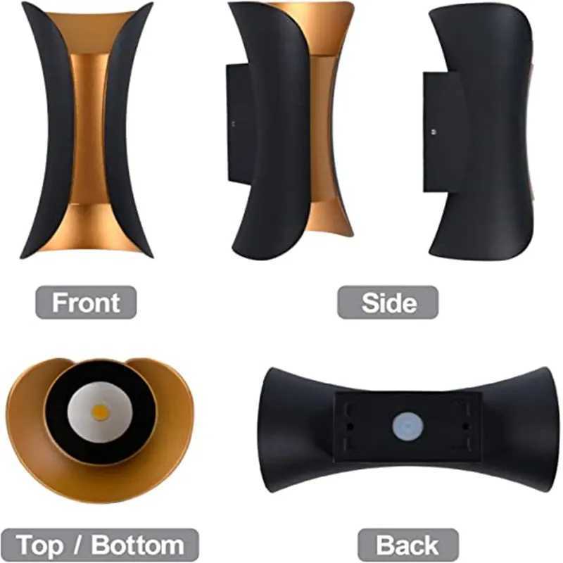 Waterproof Outdoor LED Wall Lamp Sconce Balcony Courtyard Fence Porch Light Indoor Bedside Wall Light Golden Color AluminumXJ250624