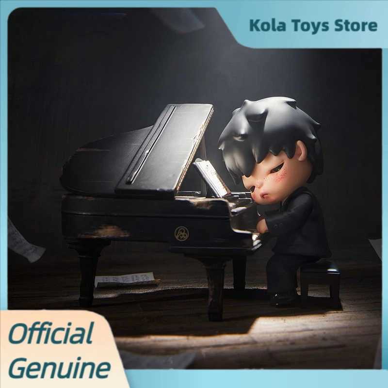 Genuine Hirono The Pianist Figurine / Dimoo Fall Into A Dream Figurine / Baby Molly Funny Day Raining Figurine Trend Toy Gifts Y250624