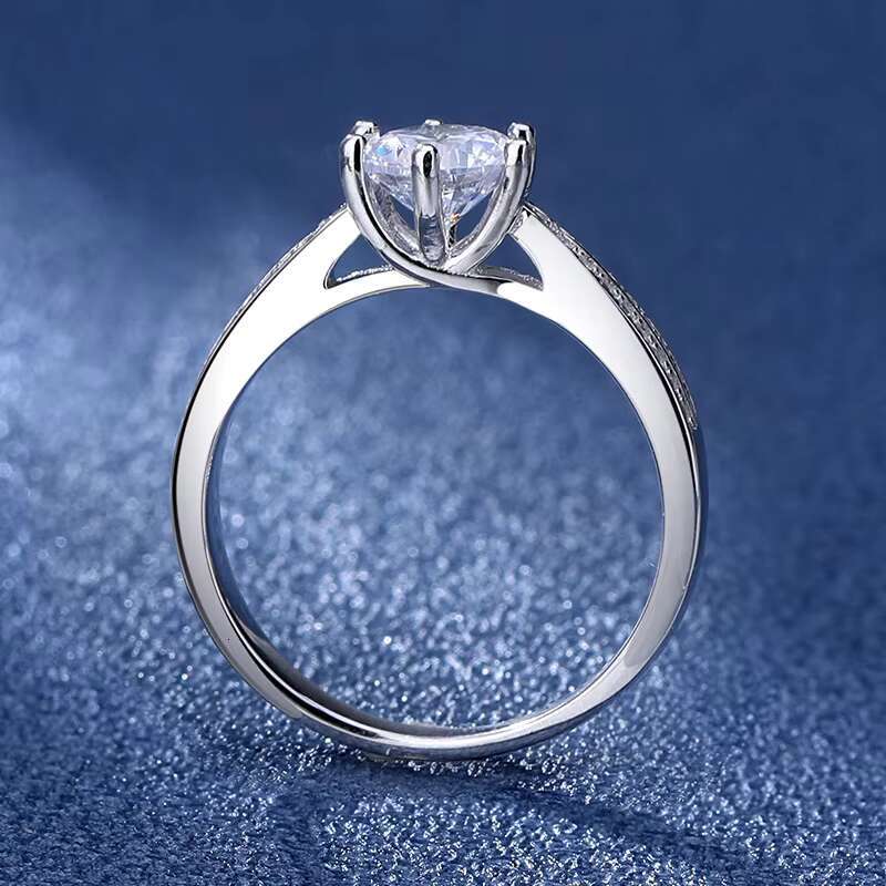Fine Jewelry Fashion Moissanite Ring 925 Sterling Silver 1 Ct Moissanite Rings for Women Engagement Party