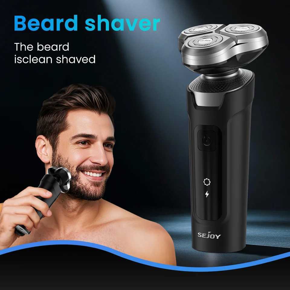 Electric Shaver Razor Men Type-C Rechargeable Shaving Beard Machine Intelligent Control Travel Lock Wet Dry Shaving Machine W250625