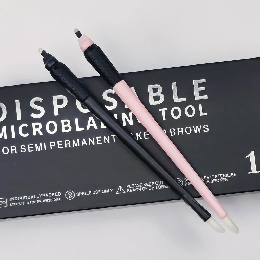 10/50Pcs Disposable Microblading Pen 18U Permanent Makeup Eyebrow Manual Tattoo Pen 250625
