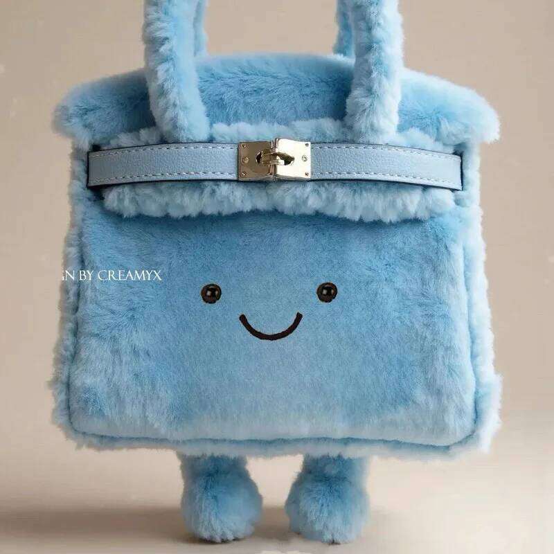 In Stock Autumn/Winter Cute Japanese And Korean Girl Soft Sky Blue Small Fresh Handheld Single Shoulder Bag Backpack Gifts