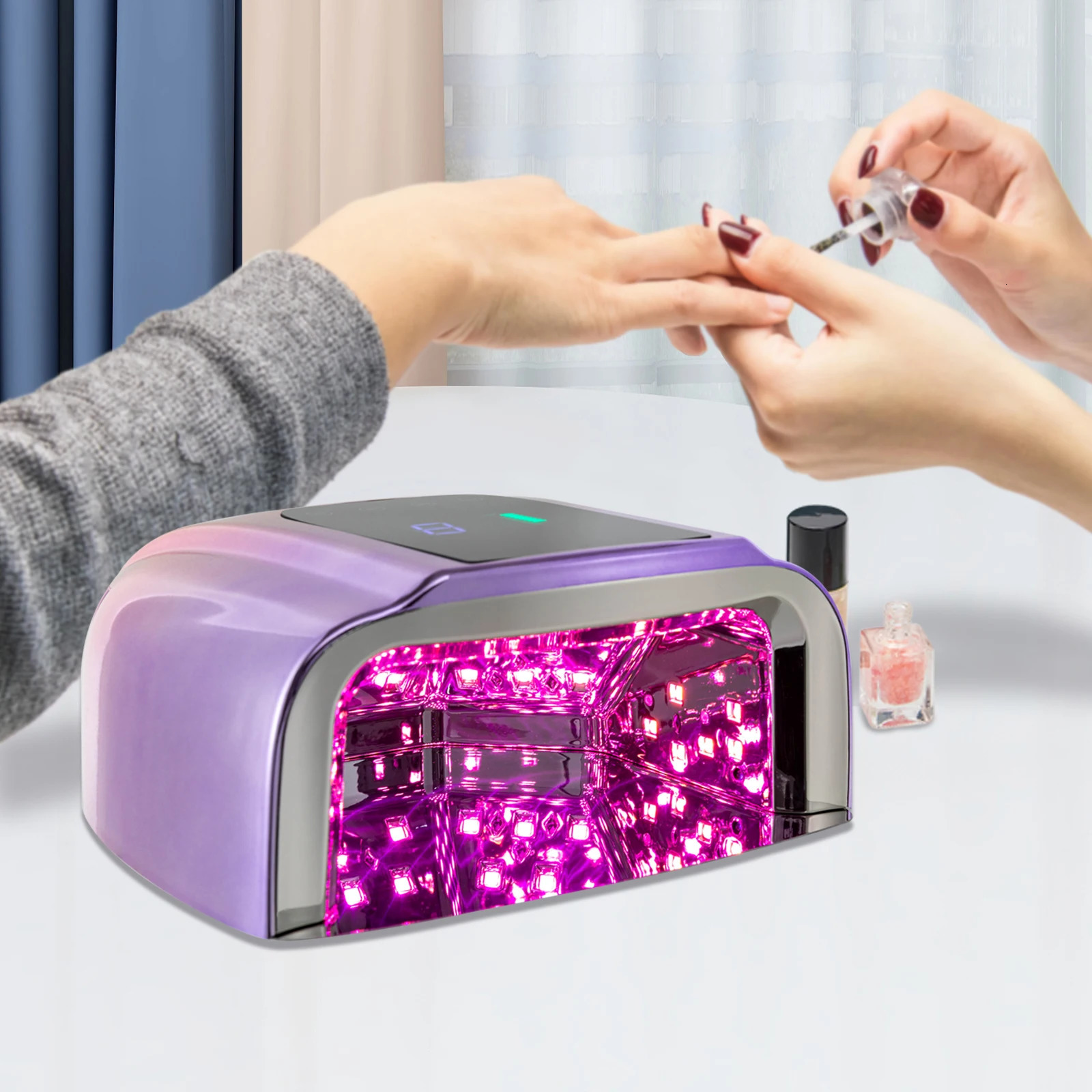 96W Rechargeable UV LED Nail lamp Cordless Nail Dryer with Removable Bottom Professional Curing Lamp for Fingernail and Toenail 250625