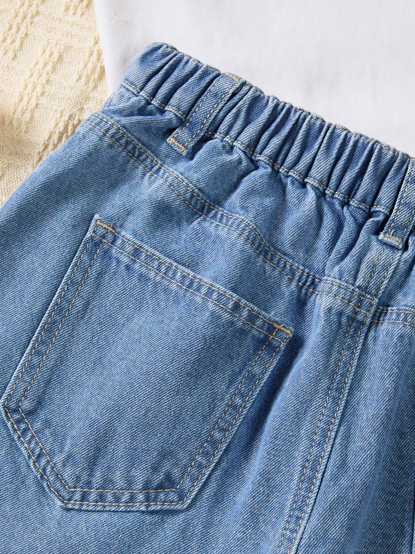 Girls Blue Jeans Skort Short Pants - Stylish Children's Outfit for Hot Weather
