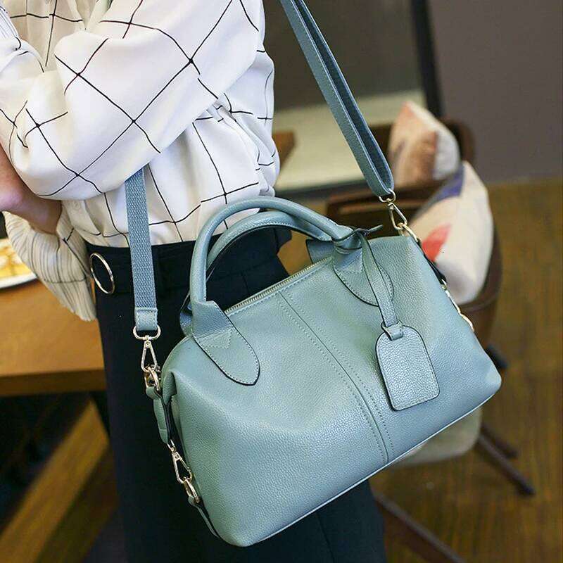 Elegant Boston Shoulder Bag For Women New High Quality Leather Ladies Handbags Designer Female Daily Tote Messenger Bags