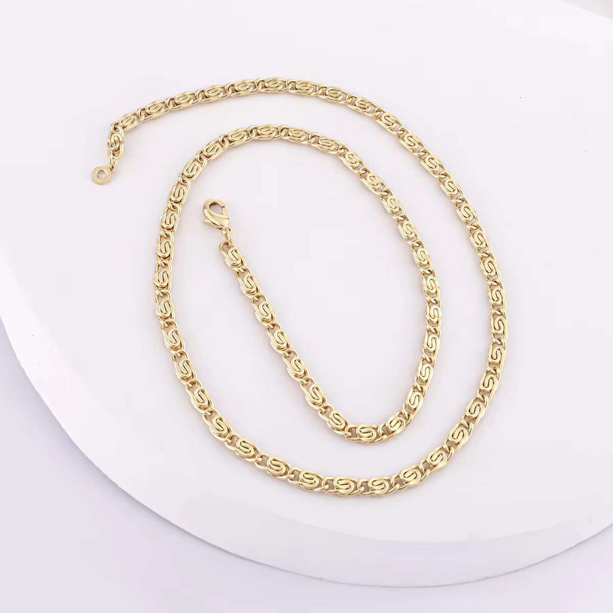 Factory Direct Wholesale 50% Discount in Stock 14K Gold 4mm Brass Iron Steel Men Cuban Chain Necklace Cut Figaro Chain for Women