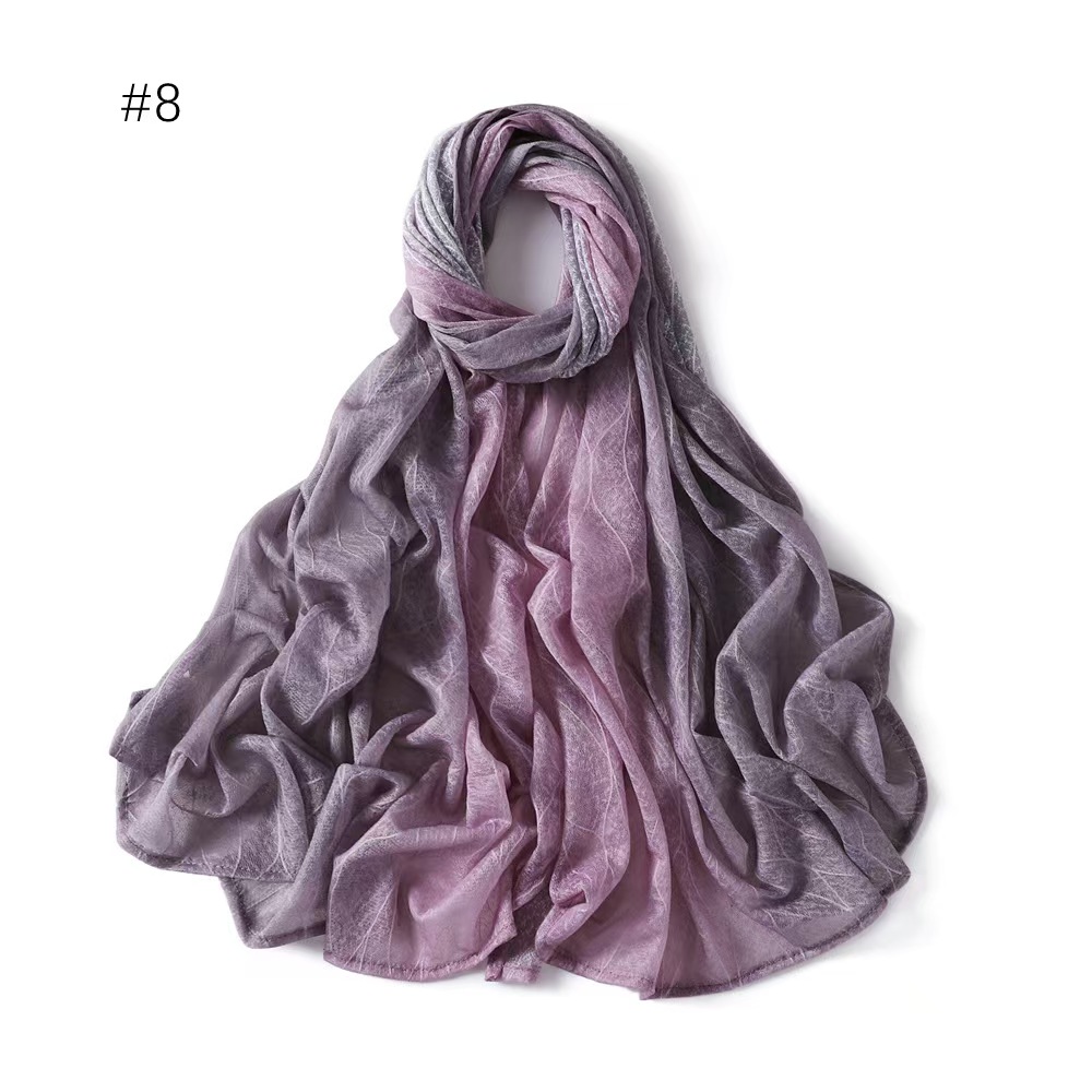 T1060 Summer lace breathable hollow slightly elastic wave gradient color hand-painted tulle scarf head scarf head cover veil
