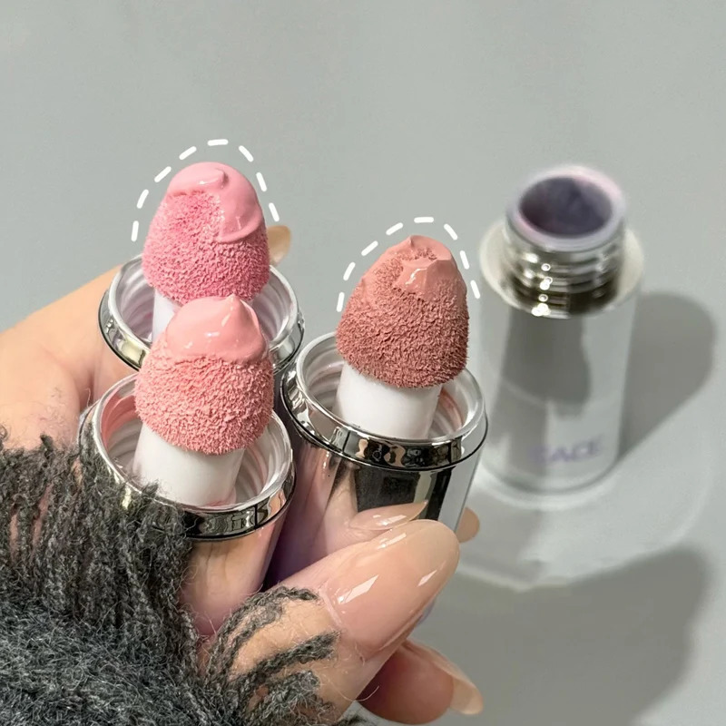 Face Liquid Blusher Smooth Cheek Eye Mousse Blush Matte Milk Purple Highlighter Stick Rouge Waterproof Contour Makeup 250625