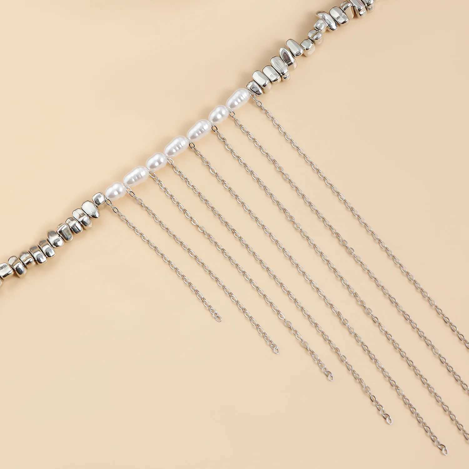LATS Versatile Beaded Tassels Necklace Adjustable Length Neckchain for Party Wear Fashion Jewelry Accessories Gift V250625