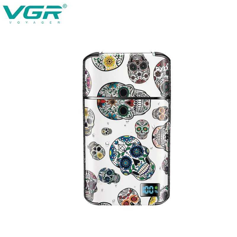 VGR Mens Shaver High Speed Intelligent LCD Digital Display Shaver Blade Sharp Blade USB Charging Whitening Device V-369 W250625