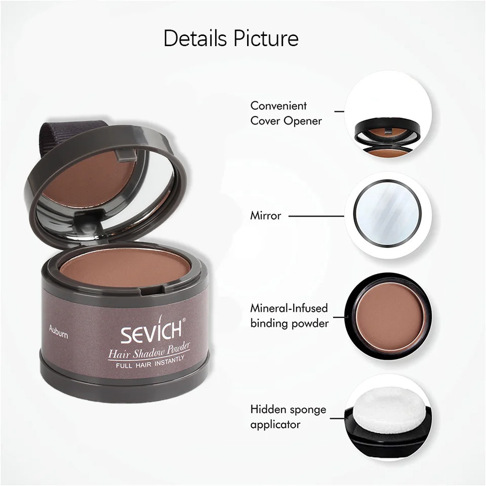 Sevich Hair Line Powder 4g Black Root Cover Up Natural Instant Waterproof Hairline Shadow Powder Hair Concealer Coverage 13color 250625