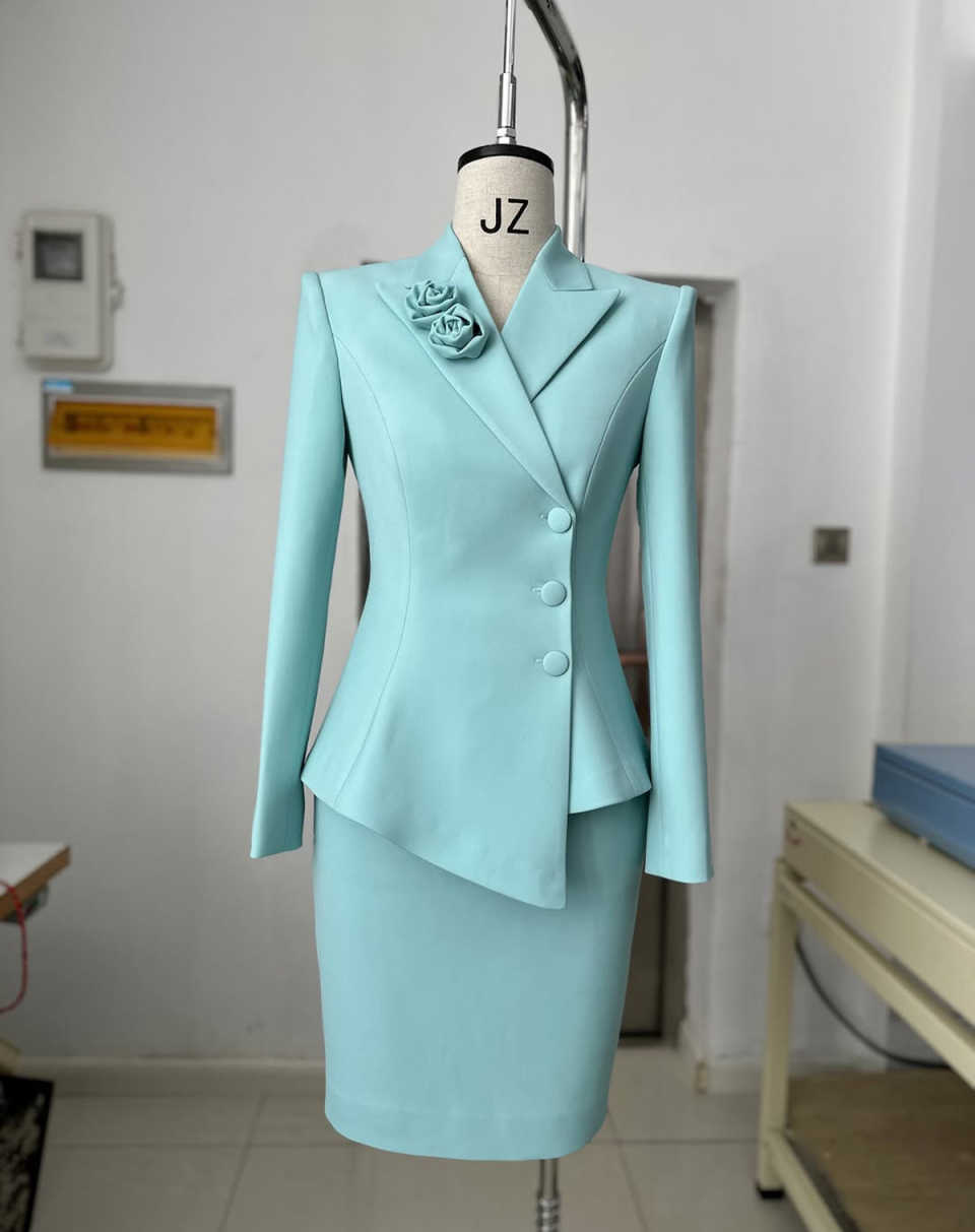 Formal Women Skirts Suits 2 Pieces Slim Fit Office Lady Working Jacket Coat Customized Birthday Party Wear