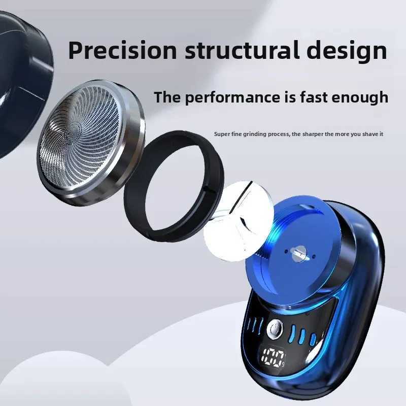 Hot Sale Mini Portable Electric Shaver Car Pocket Size Beard Shaver Wet Dry Mens Face Razor Mini Hair Trimmer for Men Travel W250625