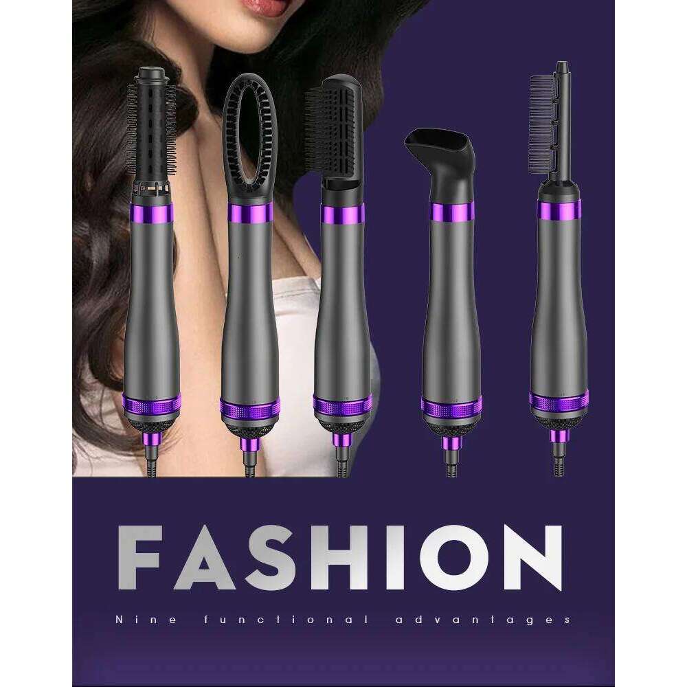 5 in 1 Dryer Hot Comb Set Professional Curling Iron Straightener Styling Tool Hair Rollers Household curling iron