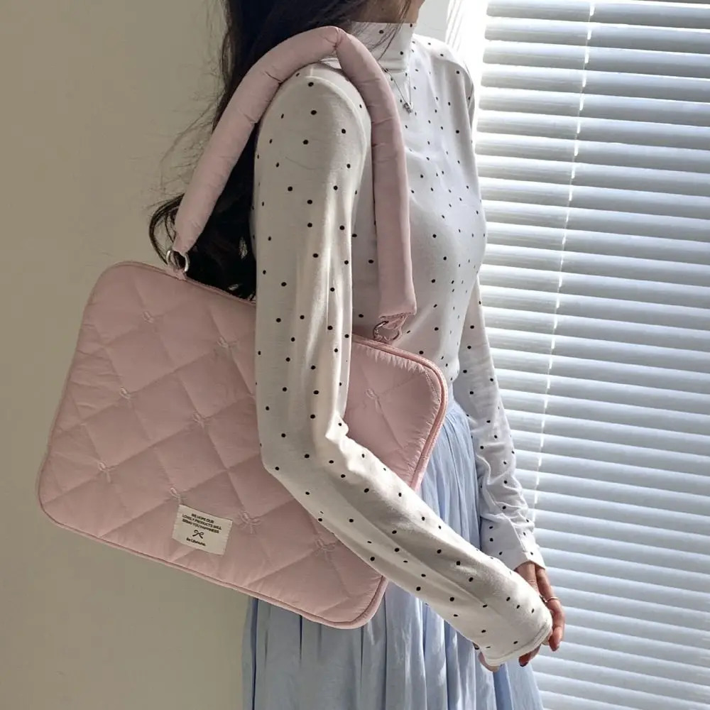 13/14/15/15.6inch Laptop Shoulder Bag Bowknot Tablet SlEEve Case Portbale Laptop Handbag 250624