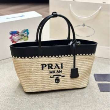 2025 designer bag luxury bag letter embroidery Lafite grass woven tote bag woven shopping bag single shoulder handbag beach big bag beach vacation