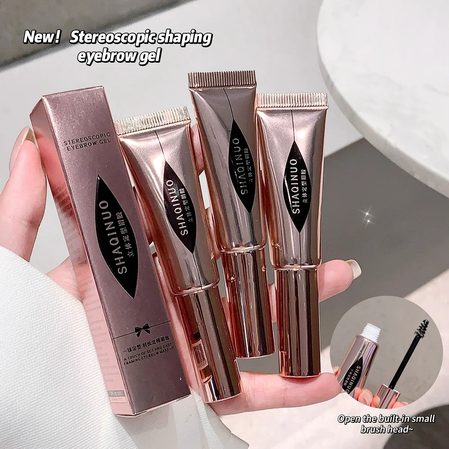 Eyebrow Styling Gel Easy to Shape Long-Lasting Hold Small Brush for Effortless Application Naturally Colored for Al 250625
