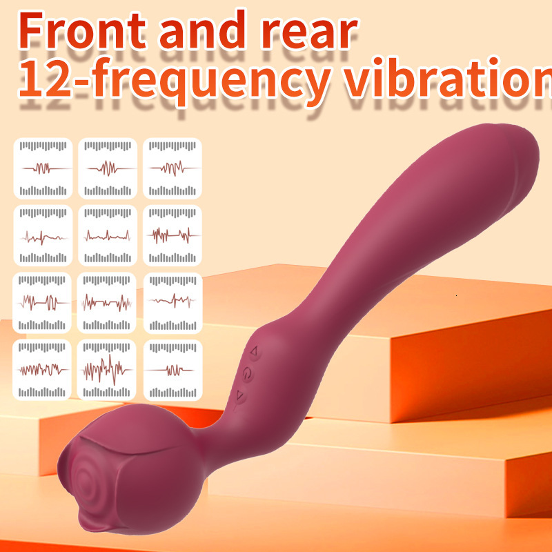 Liquid Silicone Rose Head Vibrator Heating AV Wand Massager Adult Sex Toy